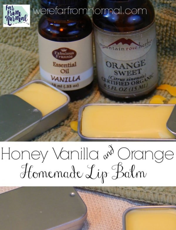 Easy DIY Lip Balm- Honey, Orange & Vanilla Flavored #DIY #crafts #lipbalm