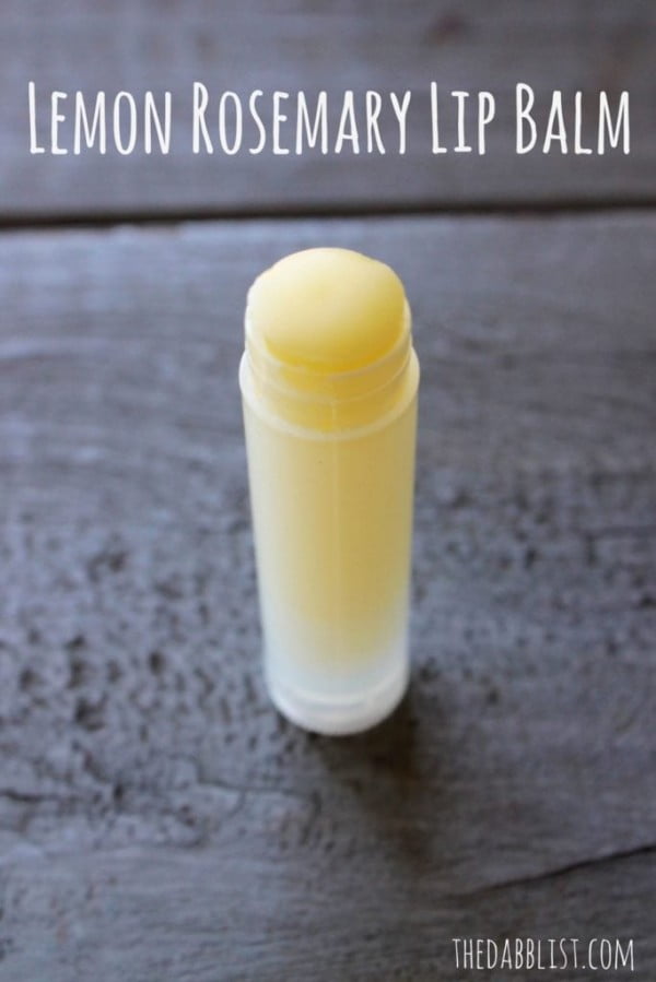 DIY Lemon Rosemary Lip Balm #DIY #crafts #lipbalm