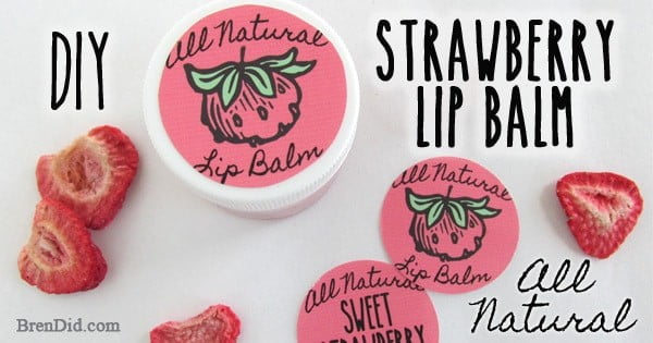 DIY Sweet Strawberry Lip Balm #DIY #crafts #lipbalm