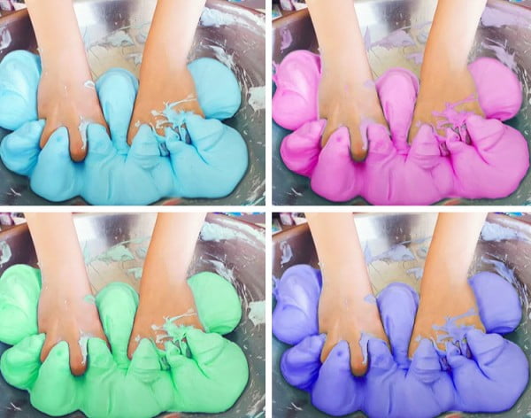How to Make Fluffy Slime with Contact Solution, Shaving Cream, and Elmer's Glue #DIY #craft #toys