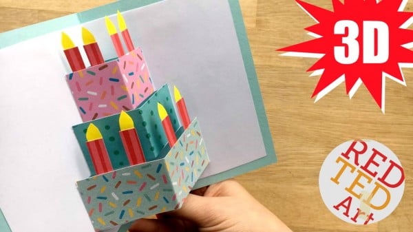 Easy Pop Up Birthday Card DIY #DIY #crafts #birthday