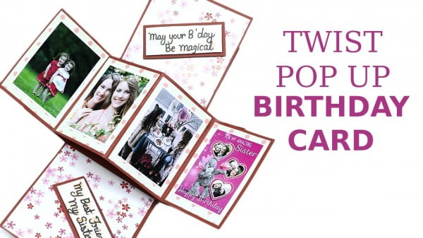 Unique Twist Pop Up Card, DIY Birthday Greeting Card Making #DIY #crafts #birthday