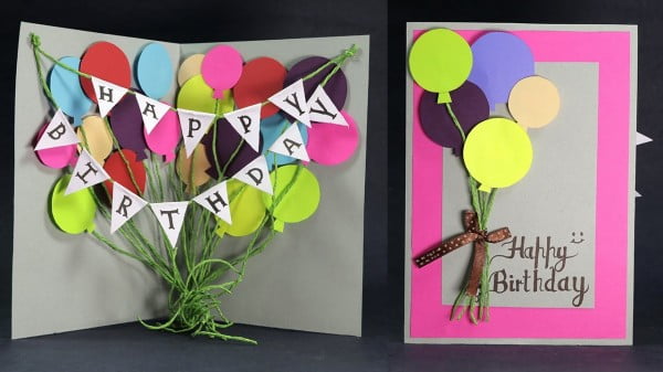 How to Make Balloon Bash Birthday Card Step by Step #DIY #crafts #birthday