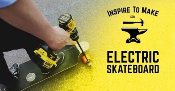 Cheap and Easy DIY Electric Skateboard Powered by a Drill! #DIY #crafts #toys