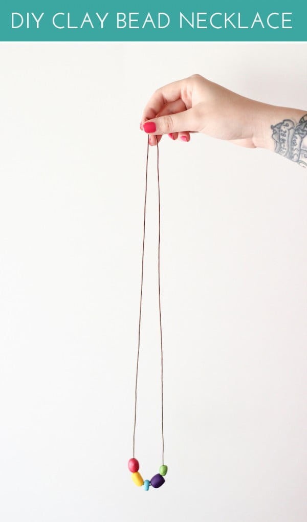 DIY Clay Bead Necklace #DIY #crafts #jewelry #necklace