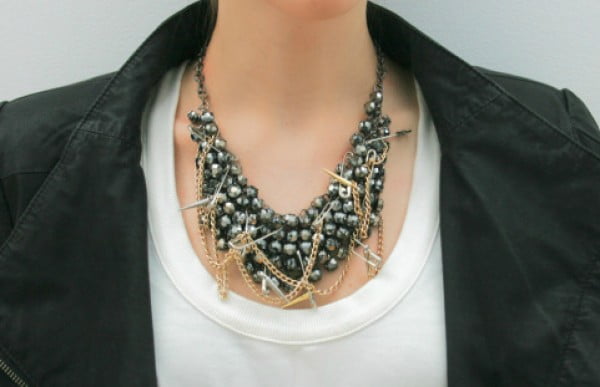 DIY Tutorial: How To Make This Badass Punk Statement Necklace #DIY #crafts #jewelry #necklace