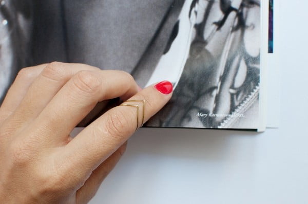 DIY Gold Chevron Rings #DIY #jewelry #ring #crafts
