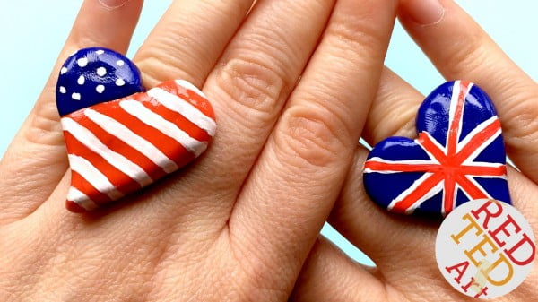 American Flag Ring DIY #DIY #jewelry #ring #crafts