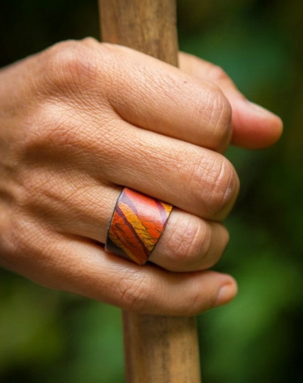 Leather Rings DIY #DIY #jewelry #ring #crafts