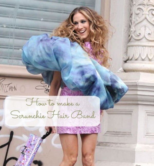 How to make a scrunchie elastic hair band #DIY #crafts #beauty #scrunchie #hairstyle #style
