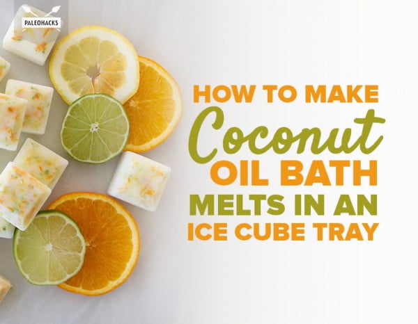 How to Make Coconut Oil Bath Melts in an Ice Cube Tray #DIY #crafts #beauty #bathroom