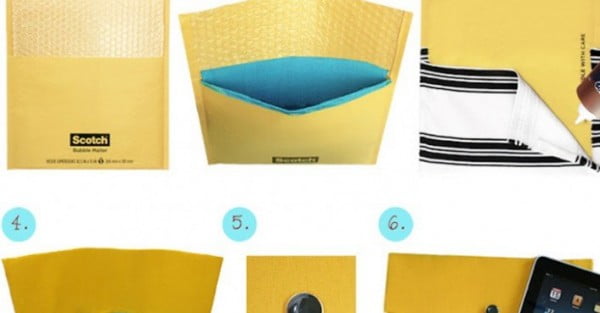 DIY: Make Your Own Stylish iPad Case from a Recycled Bubble Envelope #DIY #crafts