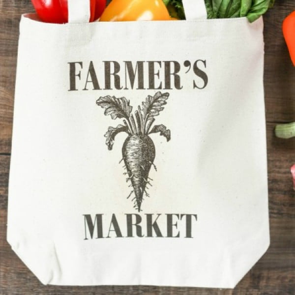 DIY Farmer's Market Tote Bag #DIY #craft #totebag