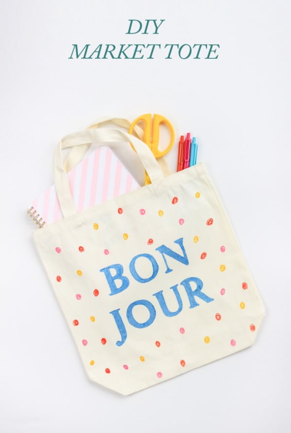 DIY Market Tote Bag #DIY #craft #totebag