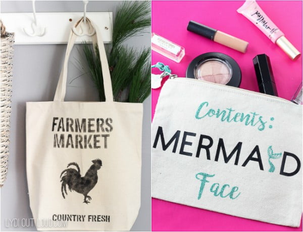 Giftable DIY Tote Bag and Makeup Bag #DIY #craft #totebag
