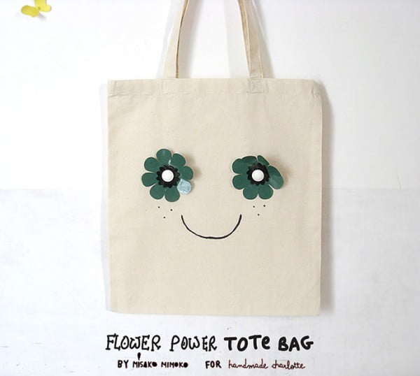 DIY Flower Power Tote Bag ⋆ Handmade Charlotte #DIY #craft #totebag