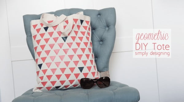 How to Make a Geometric Tote Bag #DIY #craft #totebag