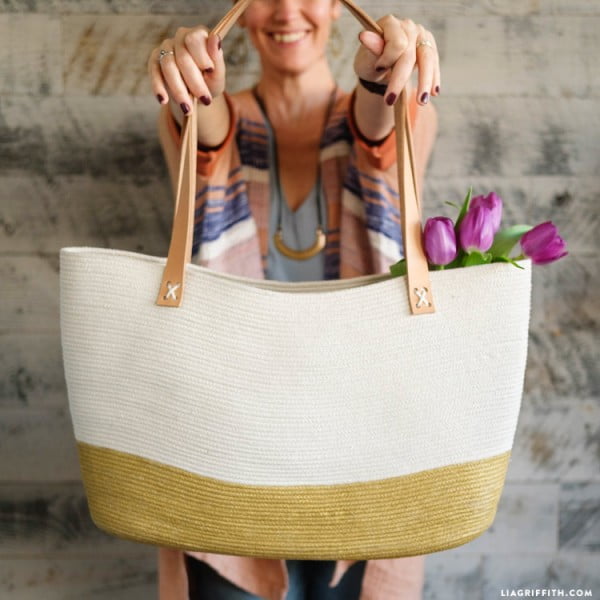 Easy DIY Rope Tote Bag Tutorial #DIY #craft #totebag