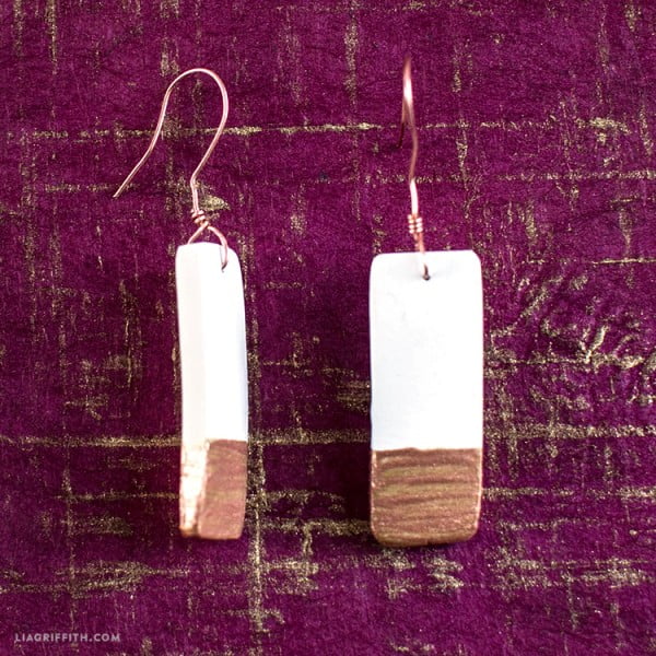 Simple DIY Painted Ceramic Earrings (Wire Wrap Tutorial) #DIY #crafts #jewelry