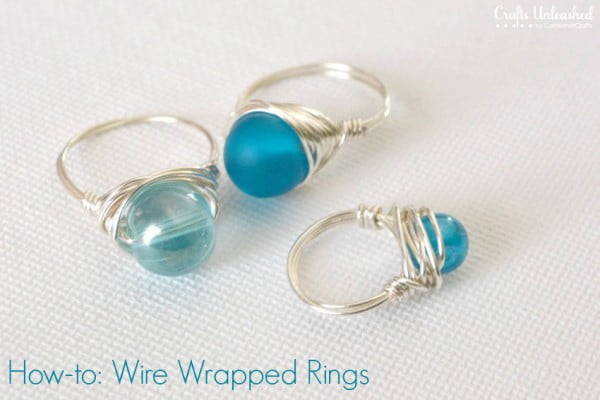Wire Rings Tutorial: How To Make Wire Wrapped Bead Rings #DIY #crafts #jewelry