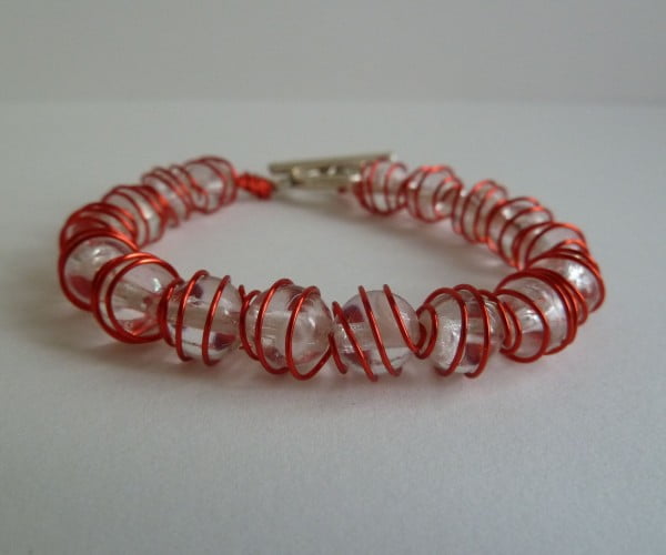 Wire Wrapped Beads Bracelet #DIY #crafts #jewelry