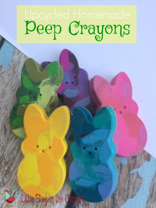 Homemade Peep Crayons Easter Craft | Simple in the Country #Easter #DIY #crafts