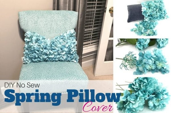 DIY No Sew Spring Pillow Cover Tutorial for Your Home #nosew #DIY #craft #homemade #pillow