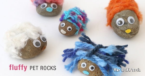 Fluffy pet rocks #DIY #craft #toys #petrock