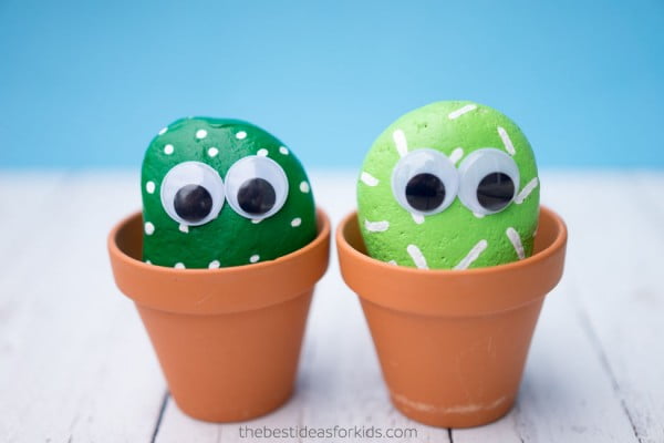 Pet Cactus Rocks #DIY #craft #toys #petrock
