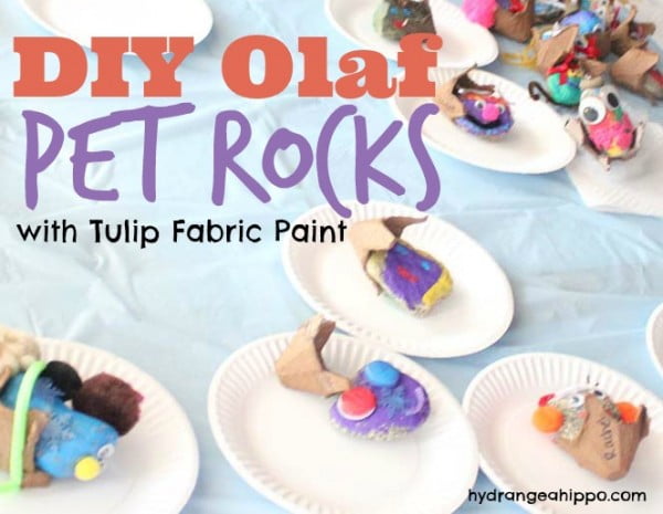 DIY Olaf Pet Rocks #DIY #craft #toys #petrock