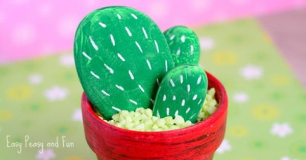 DIY Rock Cactus Craft #DIY #craft #toys #petrock