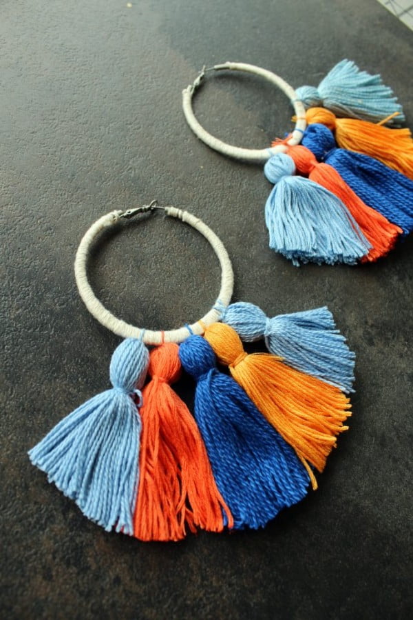 How To Make Easy DIY Boho Tassel Earrings #DIY #jewelry #earrings #crafts
