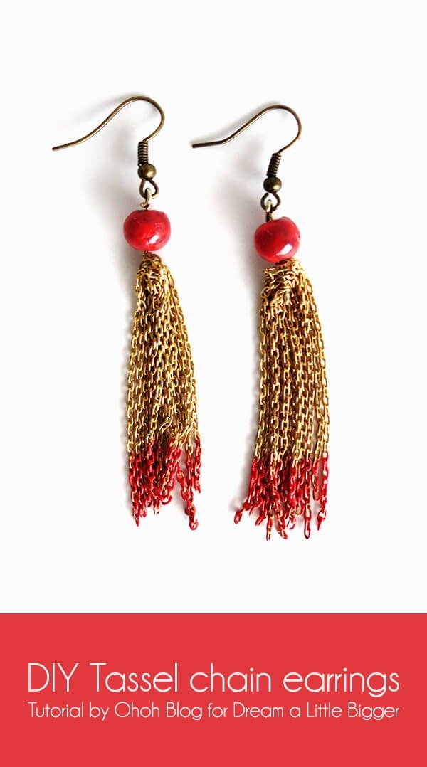 DIY tassel chain earrings #DIY #jewelry #earrings #crafts