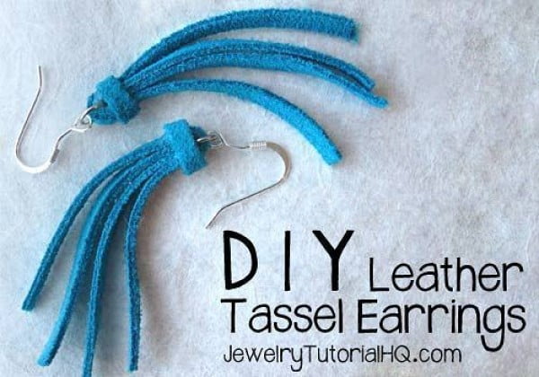 DIY Leather Tassel Earrings {Video} #DIY #jewelry #earrings #crafts