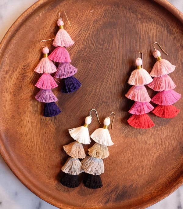 DIY Tassel Earrings #DIY #jewelry #earrings #crafts