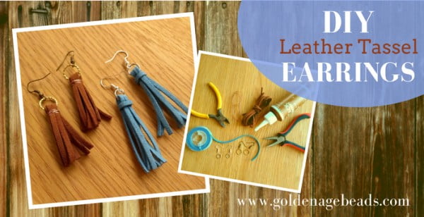 DIY Leather Tassel Earrings #DIY #jewelry #earrings #crafts