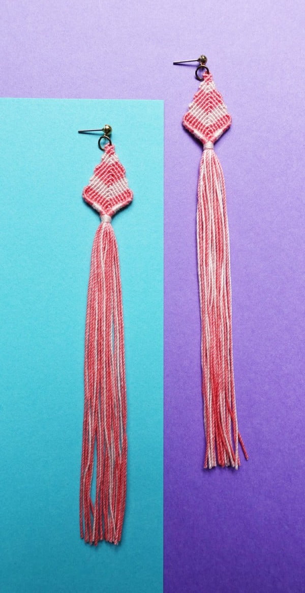 Macrame Tassel Earrings #DIY #jewelry #earrings #crafts