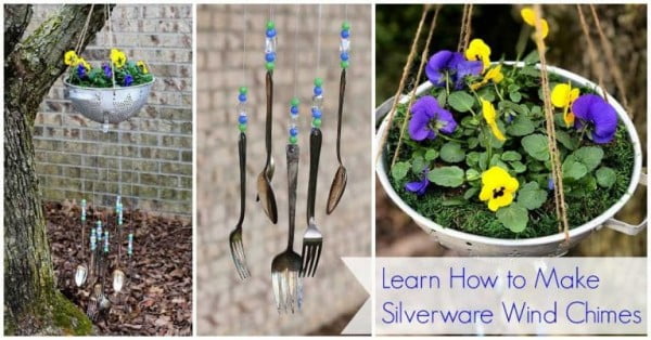 How To Make Silverware Wind Chimes #DIY #crafts #windchimes