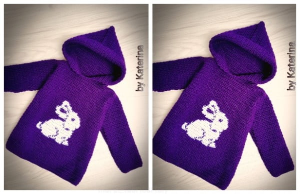 Toddler Bunny Hoodie Sweater Free Crochet Pattern #crochet #crochetpattern #DIY #craft