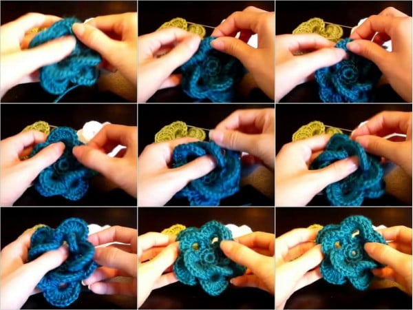 DIY Crochet Wagon Wheel Flower Free Crochet Pattern #crochet #crochetpattern #DIY #craft
