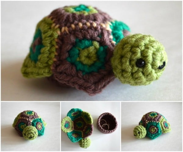 DIY Adorable Crochet Secret Turtle Box Free Pattern #crochet #crochetpattern #DIY #craft