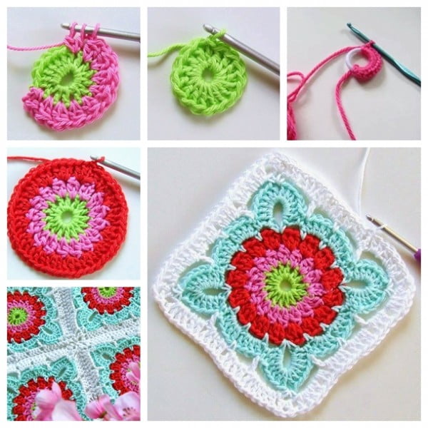 Perfectly Pretty DIY Crochet Flower Blanket #crochet #crochetpattern #DIY #craft