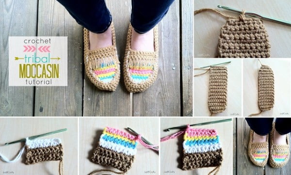 DIY Crochet Tribal Moccasin – Free Pattern #crochet #crochetpattern #DIY #craft