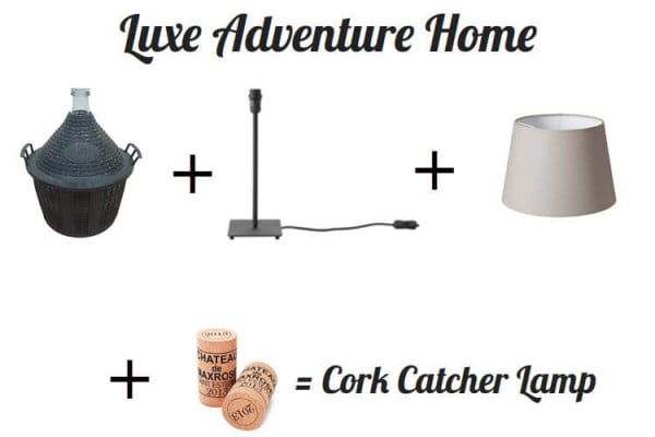 Luxe Adventure Home: DIY Wine Cork Catcher Lamp #DIY #craft #winecork