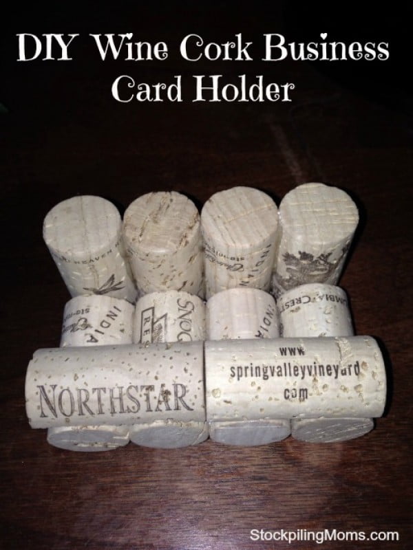 DIY Wine Cork Business Card Holder #DIY #craft #winecork