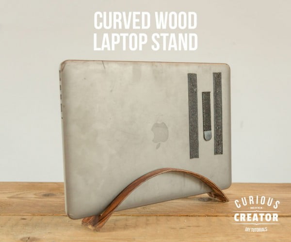 Curved Wood Laptop Stand