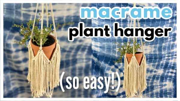 Simple DIY Macrame Plant Hanger with Fringe // Tutorial + Video!